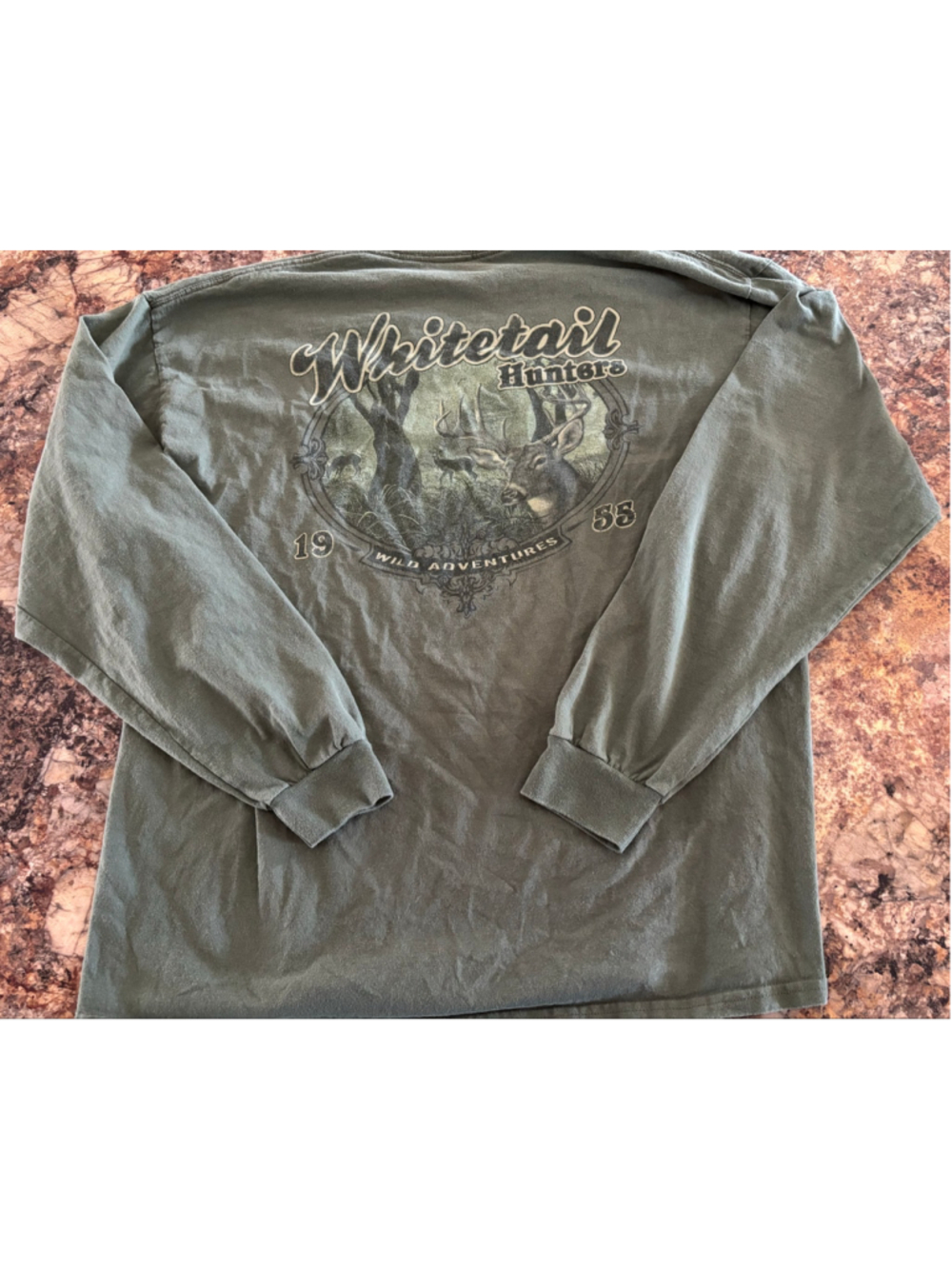 Grand American Whitetail Hunters Long Sleeve Tee Green XL